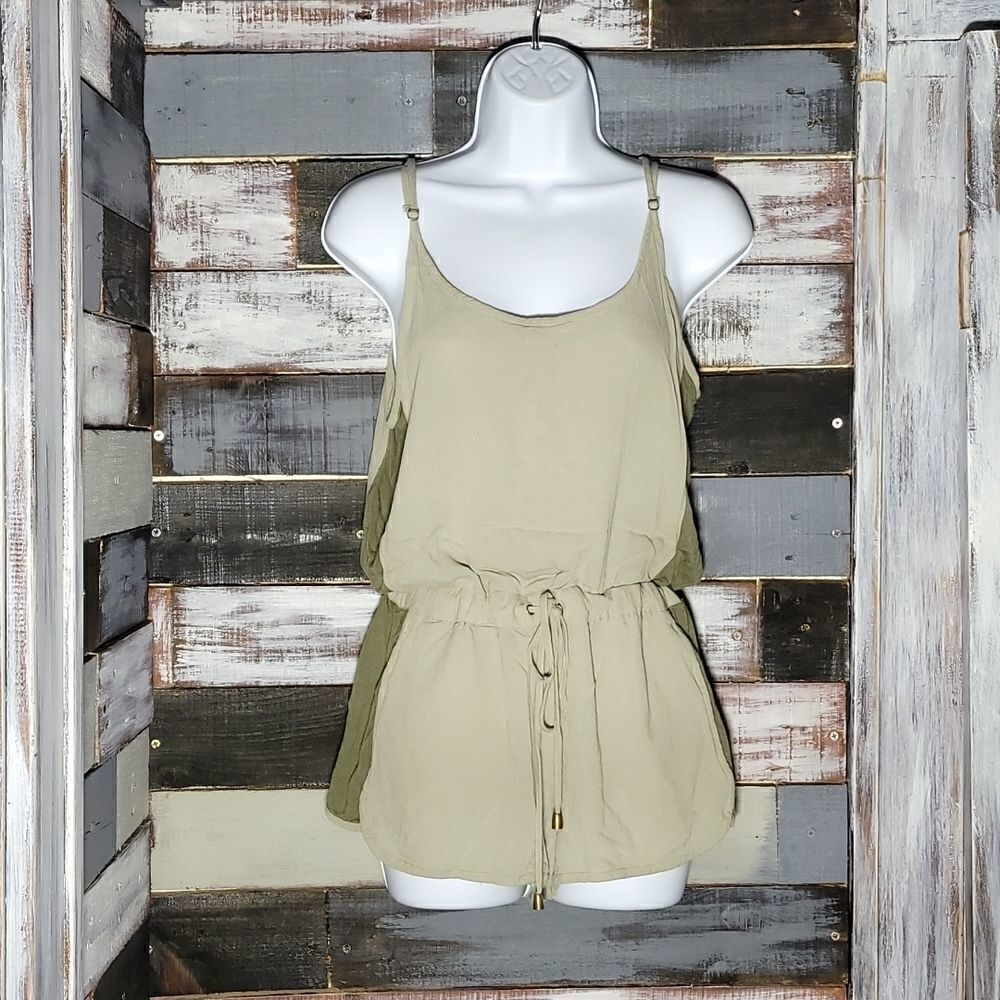Olive Green Jumper Spaghetti Strap Romper